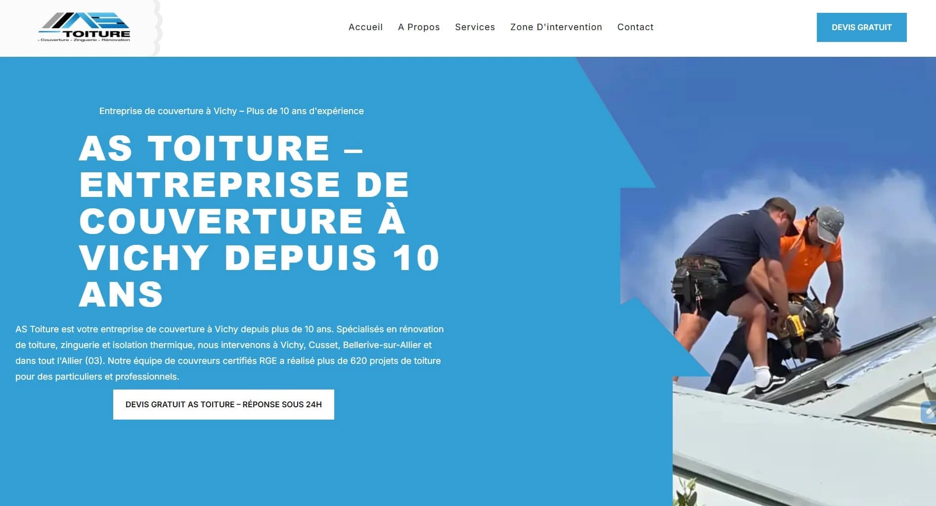 Site internet couvreur